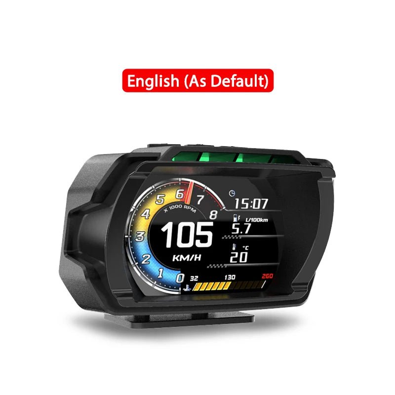 2024 Newest Dashboard Head Up Display OBD2 HUD Total Mileage Car Logo Turbo Boost Security Alarm Water&Oil Temp. RPM - Car Story