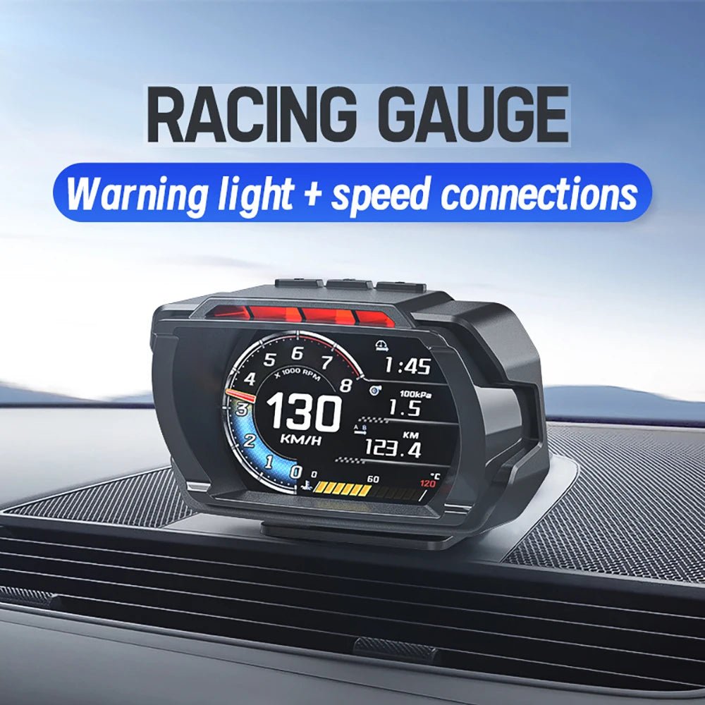 2024 Newest Dashboard Head Up Display OBD2 HUD Total Mileage Car Logo Turbo Boost Security Alarm Water&Oil Temp. RPM - Car Story