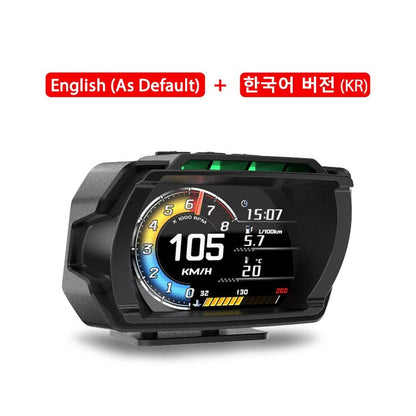 2024 Newest Dashboard Head Up Display OBD2 HUD Total Mileage Car Logo Turbo Boost Security Alarm Water&Oil Temp. RPM - Car Story