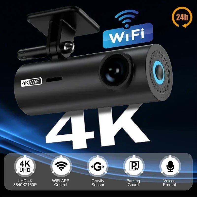 4K Dash Cam DVR Recorder APP Control with WIFI Voice 24h Parking Monitoring function - Car Story