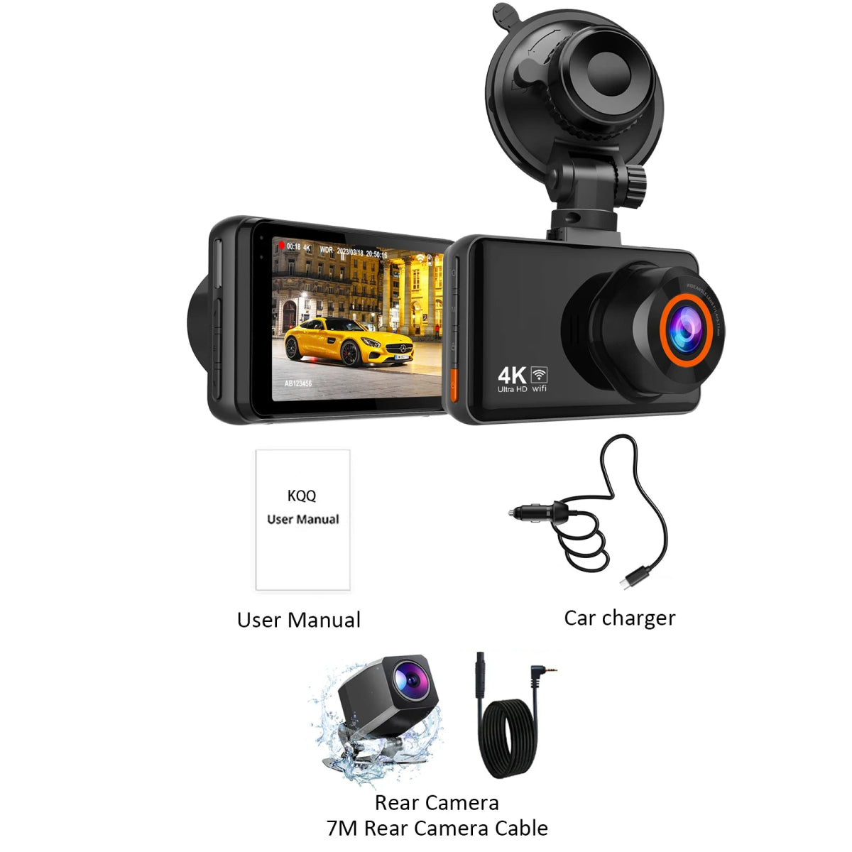 4K WiFi Dash Cam Front and Rear Dual Lens 24H Parking Monitor - Car Story