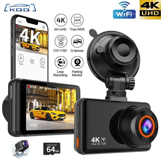 4K WiFi Dash Cam Front and Rear Dual Lens 24H Parking Monitor - Car Story