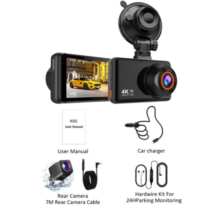 4K WiFi Dash Cam Front and Rear Dual Lens 24H Parking Monitor - Car Story