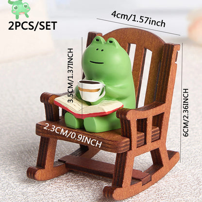 Coffee Time Frog on a chair 1pc - Car Story