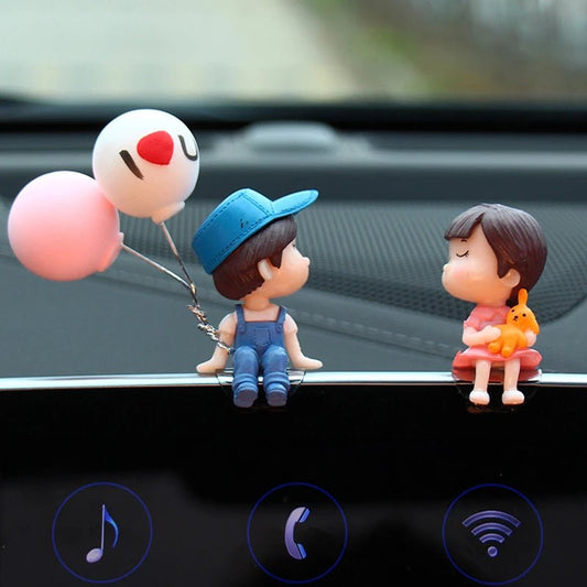 Cute Cartoon Couple 1pc - Car Story