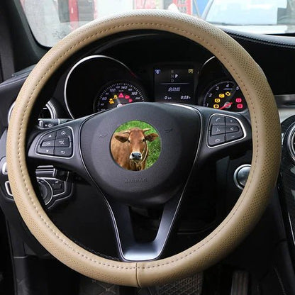 Genuine High Quality leather car steering wheel cover 38cm - Car Story