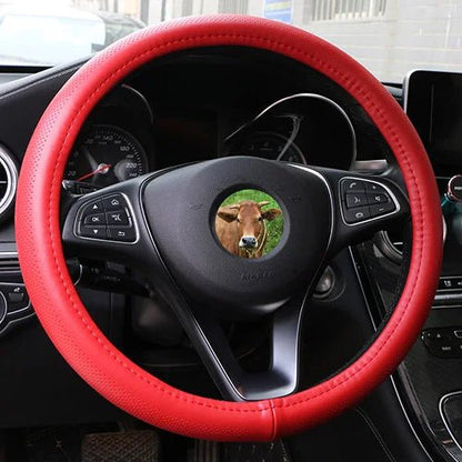 Genuine High Quality leather car steering wheel cover 38cm - Car Story