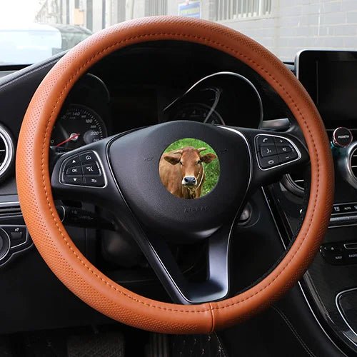 Genuine High Quality leather car steering wheel cover 38cm - Car Story