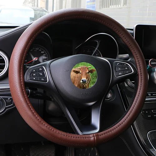 Genuine High Quality leather car steering wheel cover 38cm - Car Story