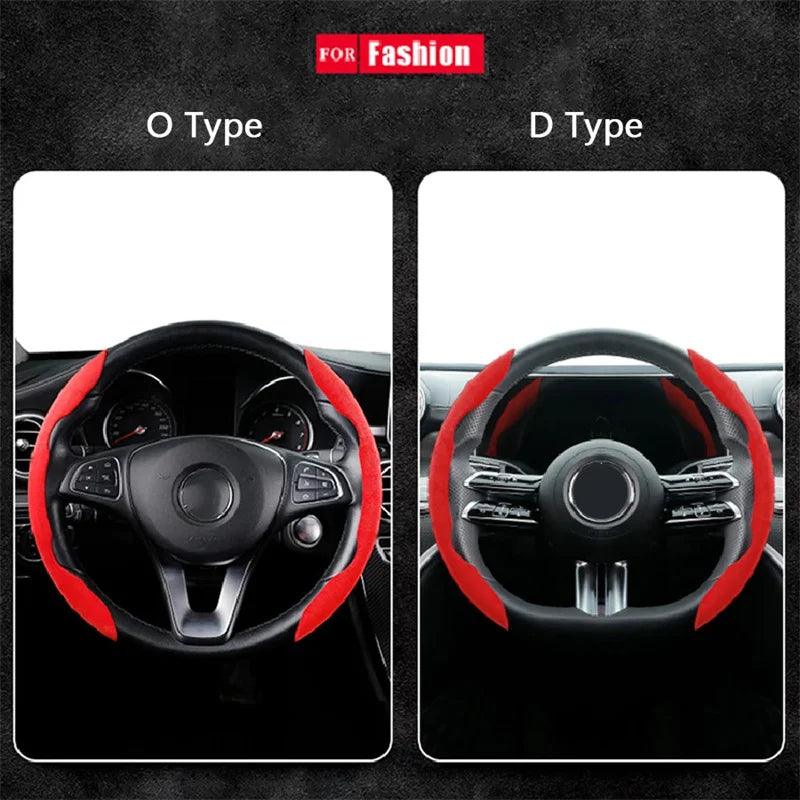 Suede Universal 38CM Car Steering Wheel Cover - Car Story